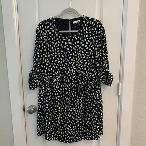 Black & White Spotty Dot Baby Doll Style Dress - Sz Small